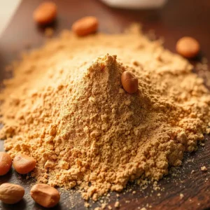 geroosterde pindapoeder op tafel